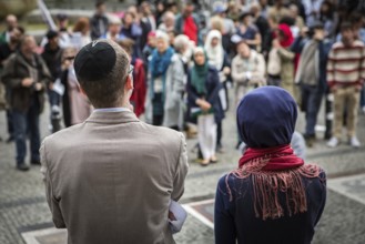 DEU Germany Germany Berlin Protest rally against intolerance of wearing headscarves and the ban on