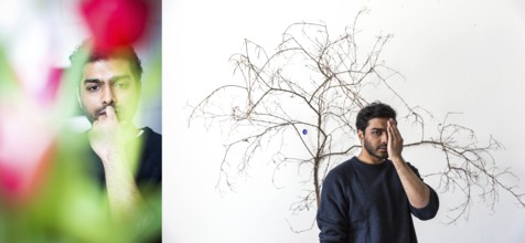 DEU Germany Germany Berlin The Tamil writer Senthuran Varatharjara in his Berlin apartment