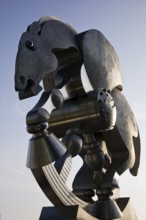 Sculpture entitled Rolling Horse by Jürgen Görtz on the northern terrace of Berlin Central Station