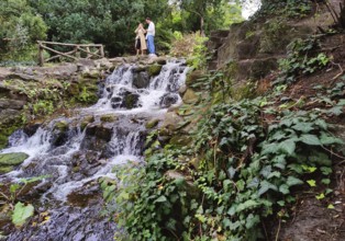 Artificial waterfall in Victoria Park, Kreuzberg, Berlin-Kreuzberg, Berlin, Germany