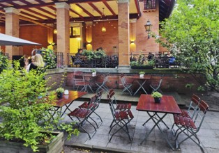 Beer garden in a restaurant in Kreuzberg, Berlin-Kreuzberg, Germany