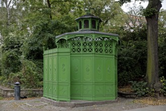 Café Achteck, joking name for a typical, historic, public Berlin toilet house on Chamissoplatz,