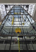 Europa-Center, thirteen meter high water clock with the title Clock of Flowing Time by Bernard