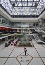 Europa-Center, shopping center, western courtyard with Bernard Gitton's flowing time clock,