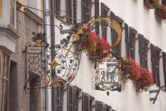 Historic houses in Herzog-Friedrich-Straße, Old Town, Innsbruck, Tyrol, Austria