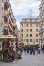 Historic houses in Herzog-Friedrich-Straße, Old Town, Innsbruck, Tyrol, Austria