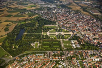 French Garden, Barck Garden with longitudinal and transverse axes, Schwetzingen Palace with Palace