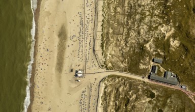 White Dune, beach restaurant, aerial view, Norderney, North Sea, North Sea island, East Frisian
