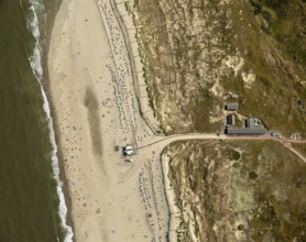 White Dune, beach restaurant, aerial view, Norderney, North Sea, North Sea island, East Frisian