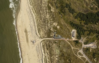 White Dune, beach restaurant, aerial view, Norderney, North Sea, North Sea island, East Frisian