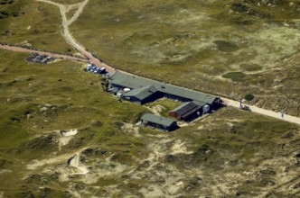 White Dune, beach restaurant, aerial view, Norderney, North Sea, North Sea island, East Frisian