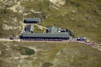 White Dune, beach restaurant, aerial view, Norderney, North Sea, North Sea island, East Frisian