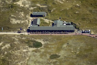 White Dune, beach restaurant, aerial view, Norderney, North Sea, North Sea island, East Frisian