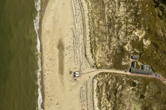 White Dune, beach restaurant, aerial view, Norderney, North Sea, North Sea island, East Frisian
