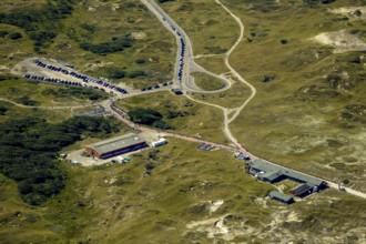 White Dune, beach restaurant, aerial view, Norderney, North Sea, North Sea island, East Frisian