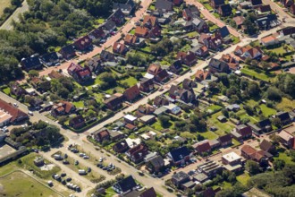 Nordhelm with holiday homes, aerial view, Norderney, North Sea, North Sea island, East Frisian