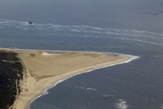 Sandy beach beach, Osterhook, aerial view, Langeoog, North Sea, North Sea island, East Frisian