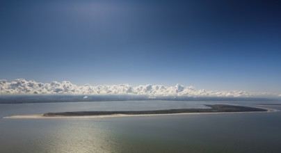 Aerial photo, Langeoog, North Sea, North Sea island, East Frisian Islands, Lower Saxony, Germany,