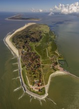 Groynes against land loss, Wadden Sea, aerial photo, Baltrum, North Sea, North Sea island, East