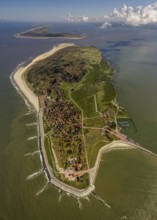 Groynes against land loss, Wadden Sea, aerial photo, Baltrum, North Sea, North Sea island, East