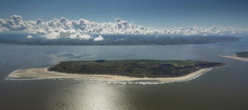 Wadden Sea, aerial photo, Baltrum, North Sea, North Sea island, East Frisian Islands, Lower Saxony,