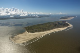 Wadden Sea, aerial view, Baltrum, North Sea, North Sea island, East Frisian Islands, Lower Saxony,