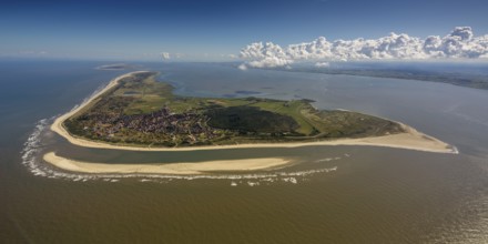 Sandbank, Wadden Sea, aerial view, Langeoog, North Sea, North Sea island, East Frisian Islands,