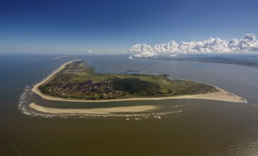 Sandbank, aerial view, Langeoog, North Sea, North Sea island, East Frisian Islands, Lower Saxony,