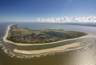 Sandbank, aerial view, Langeoog, North Sea, North Sea island, East Frisian Islands, Lower Saxony,