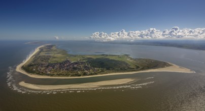 Sandbank, aerial view, Langeoog, North Sea, North Sea island, East Frisian Islands, Lower Saxony,