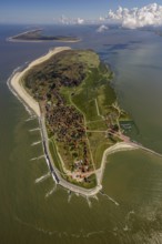 Groynes against land loss, Wadden Sea, aerial photo, Baltrum, North Sea, North Sea island, East