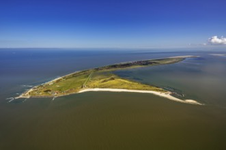 Wadden Sea, aerial view, Wangerooge, North Sea, North Sea island, East Frisian Islands, Lower