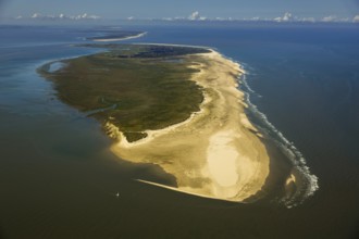 Wadden Sea, aerial view, Spiekeroog, North Sea, North Sea island, East Frisian Islands, Lower