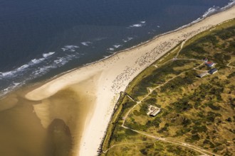 Nordstrand, aerial view, Spiekeroog, North Sea, North Sea island, East Frisian Islands, Lower