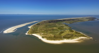 Sandbank, Schillbalje, Wadden Sea, aerial view, Spiekeroog, North Sea, North Sea island, East