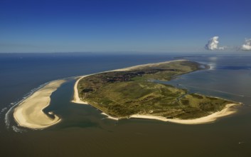Sandbank, Schillbalje, Wadden Sea, aerial view, Spiekeroog, North Sea, North Sea island, East