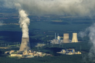 Lingen nuclear power plant, Lingen, Emsland, Lower Saxony, Germany, Lingen (Ems), Europe, aerial