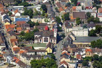 Neckarau, Mannheim, Baden-Württemberg, Germany, Europe, aerial view, birds-eyes view, aerial