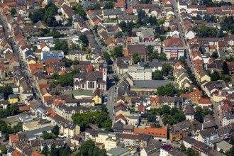 Neckarau, Mannheim, Baden-Württemberg, Germany, Europe, aerial view, birds-eyes view, aerial