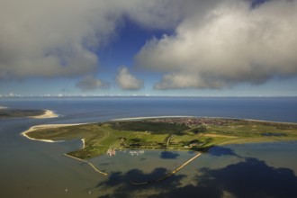 HAfen und Flinthörn, Wadden Sea, aerial view, Langeoog, North Sea, North Sea island, East Frisian