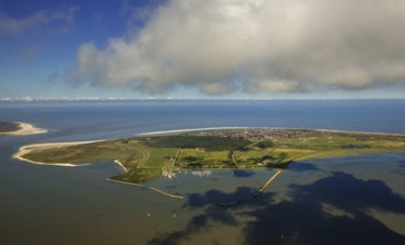 HAfen und Flinthörn, Wadden Sea, aerial view, Langeoog, North Sea, North Sea island, East Frisian