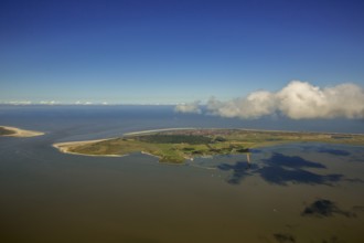 HAfen und Flinthörn, Wadden Sea, aerial view, Langeoog, North Sea, North Sea island, East Frisian