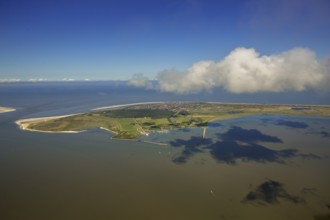 HAfen und Flinthörn, Wadden Sea, aerial view, Langeoog, North Sea, North Sea island, East Frisian