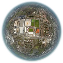 Eintracht Braunschweig stadium with west and east stands, Braunschweiger Turn- und Sportverein