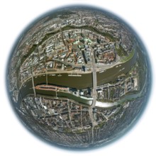 City hall Bremen, overview of the old town island Bremen between Weser and Wallgraben, city centre