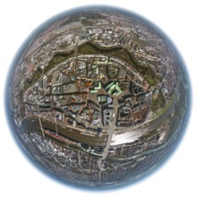 City hall Bremen, overview of the old town island Bremen between Weser and Wallgraben, city centre