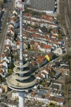 Rows of houses in the Findorff district, rented flats, multi-storey flats, red tiled roofs, attic