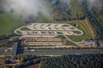Rest area Dammer Berge Westseite, truck rest area, driving times, Holdorf, Lower Saxony, Germany,