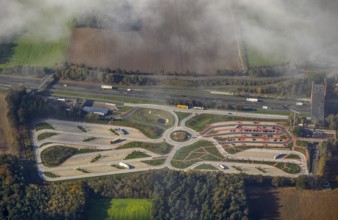 Rest area Dammer Berge east side, truck rest area, driving times, Holdorf, Lower Saxony, Germany,