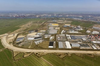 GVZ Bremen, freight distribution centre, industrial area south of the port of Bremen, aerial